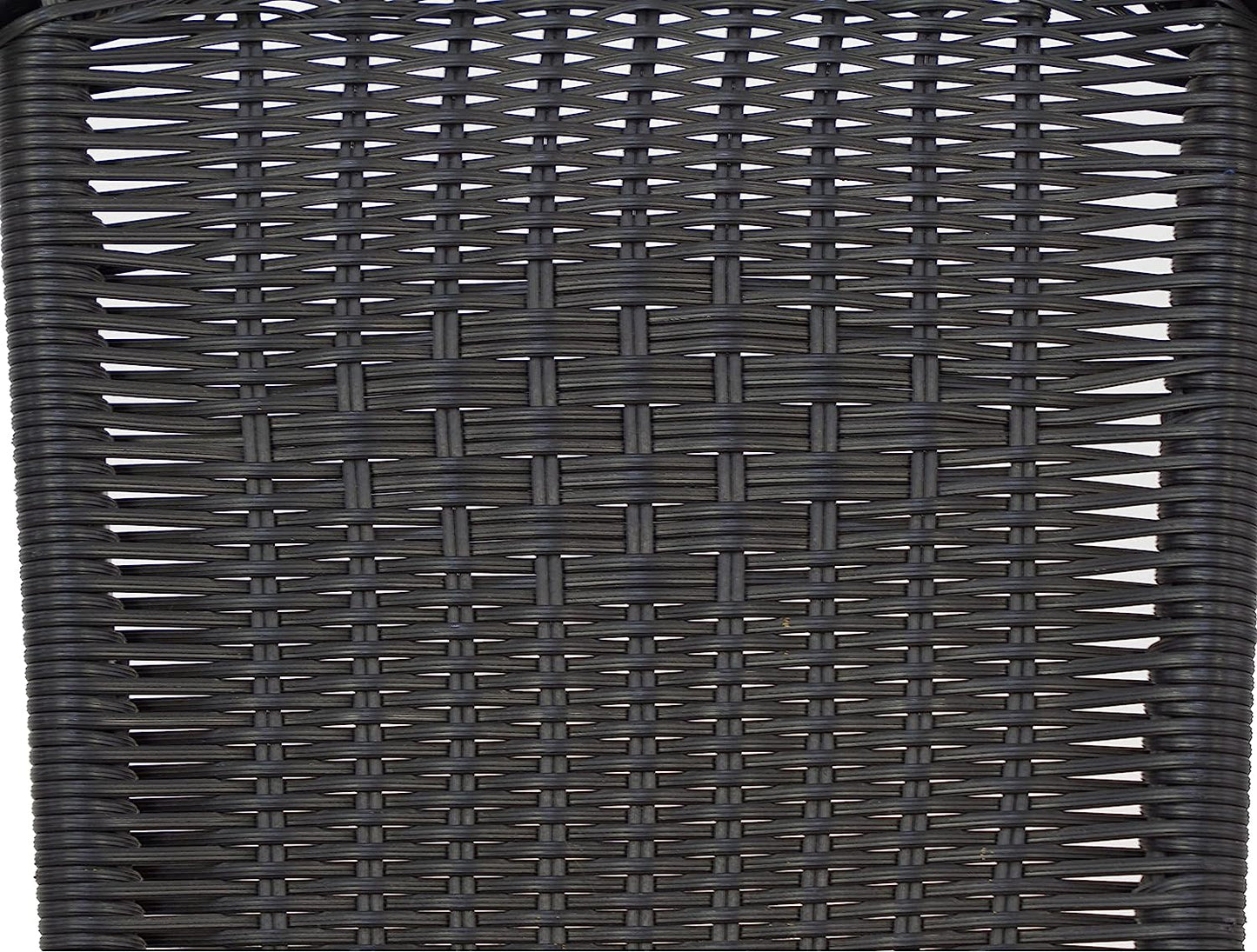 BTExpert 27.5" Square Table Stainless Steel Silver Aluminum + 3 Black Restaurant Rattan Chairs