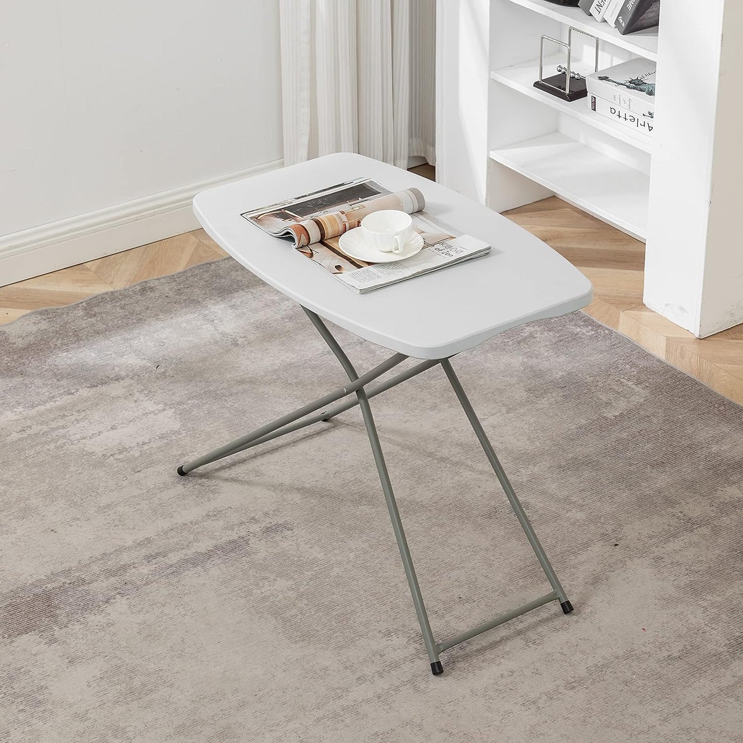 BTExpert Personal Folding Utility Table 2.5ft 29"x19", Adjustable Height, Lightweight, Portable, Picnic Camping Office Home Party Indoor Outdoor