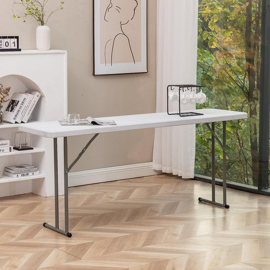 BTExpert 4-Piece Folding Seminar Table Portable and Chair Set, 6' x 18" x 29" Training Table & 3 Gray Chairs