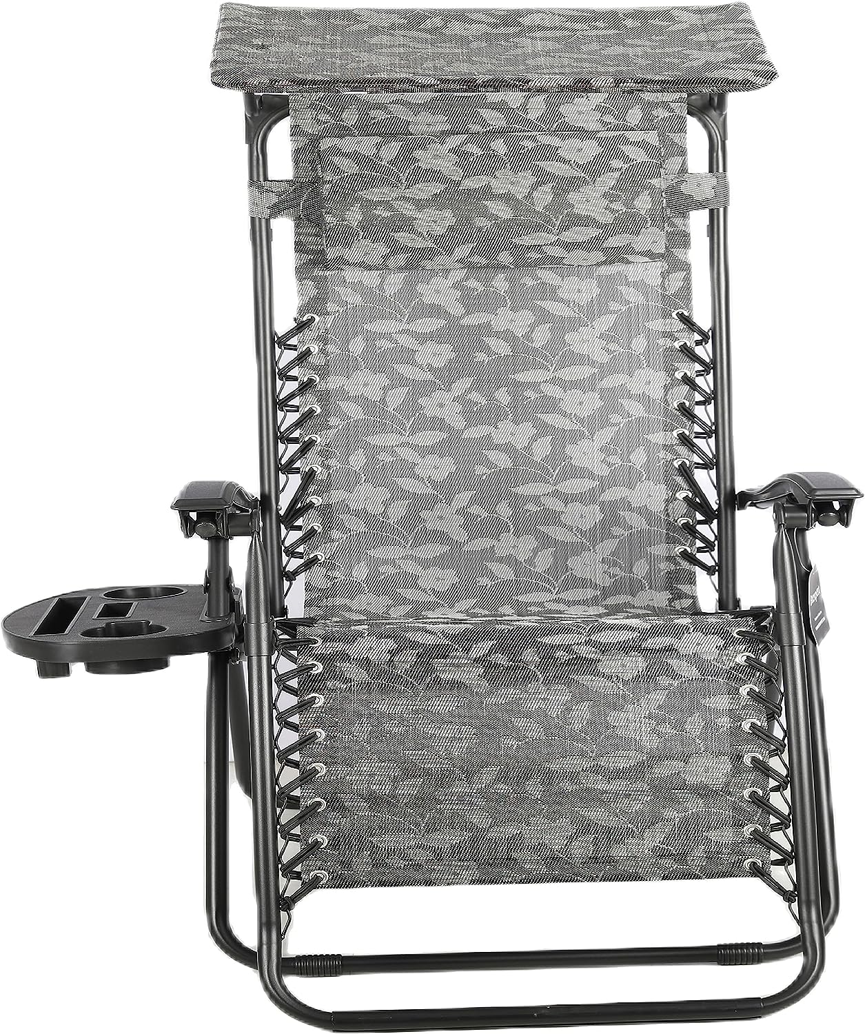 BTEXPERT Zero Gravity Chair Lounge Outdoor Pool Patio Beach Yard Garden Sunshade Utility Tray Cup Holder Black