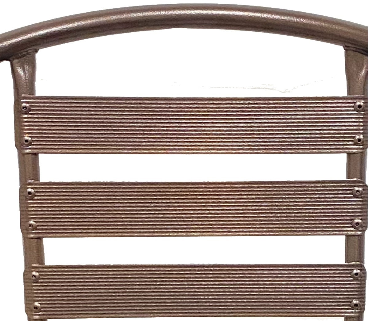 BTExpert Indoor Outdoor Set of 3 Bronze Restaurant Metal Aluminum Slat Stack Chairs Lightweight