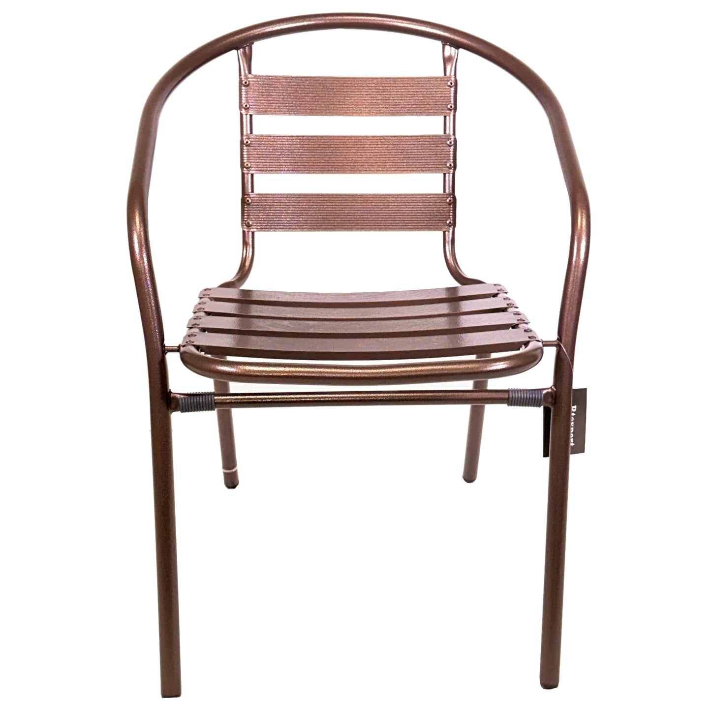 BTExpert Indoor Outdoor Set of 5 Bronze Restaurant Metal Aluminum Slat Stack Chairs Lightweight