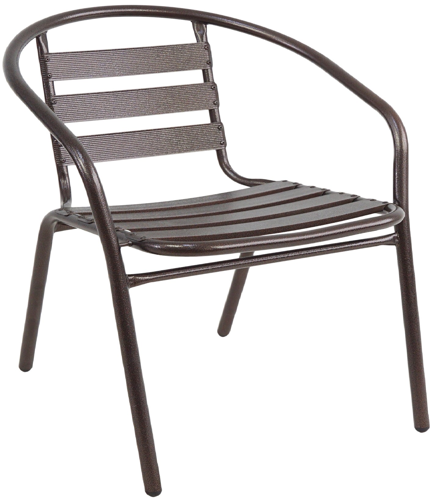 BTExpert Indoor Outdoor Set of 10 Bronze Restaurant Metal Aluminum Slat Stack Chairs Lightweight