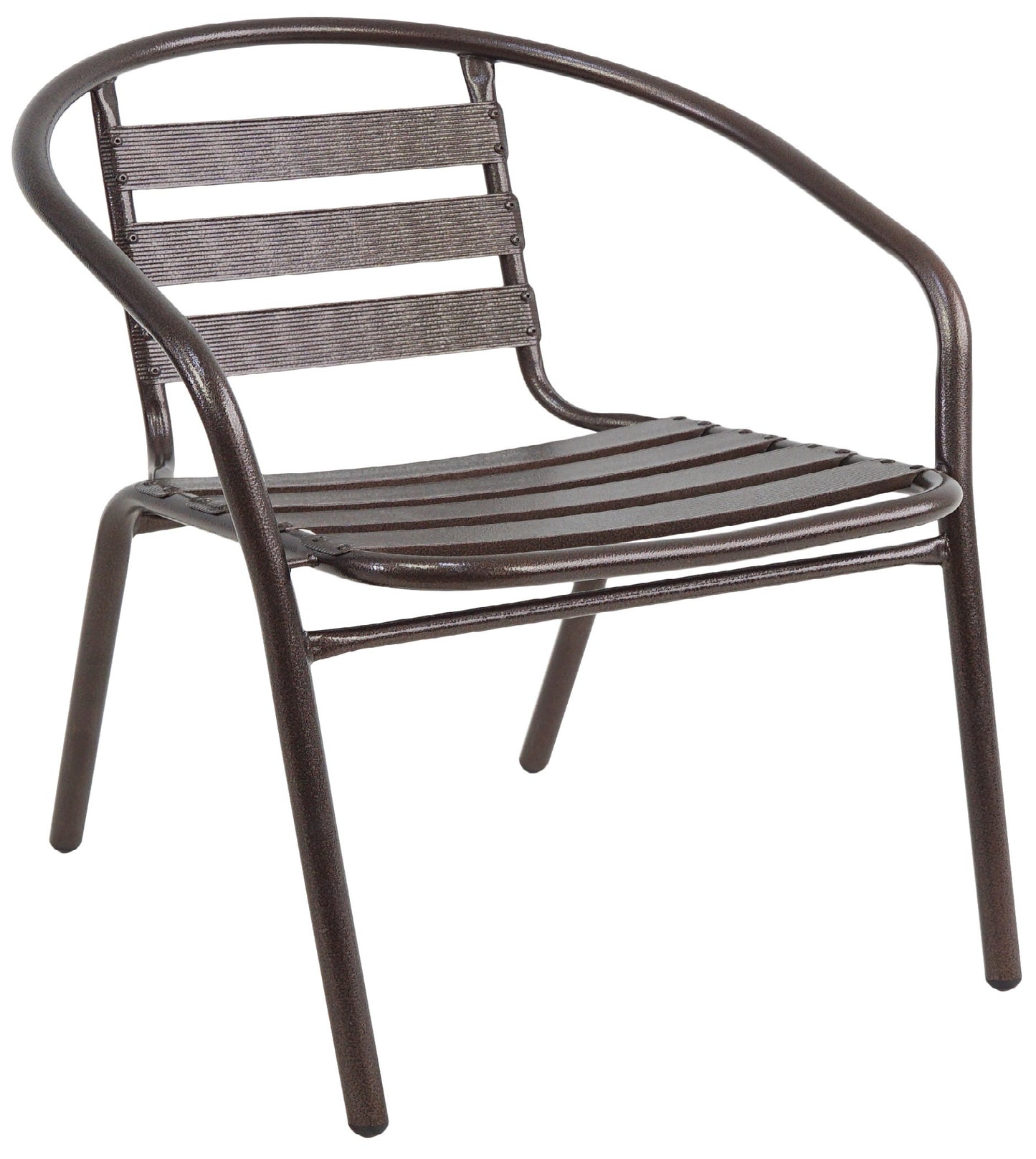 BTExpert Indoor Outdoor Set of 10 Bronze Restaurant Metal Aluminum Slat Stack Chairs Lightweight