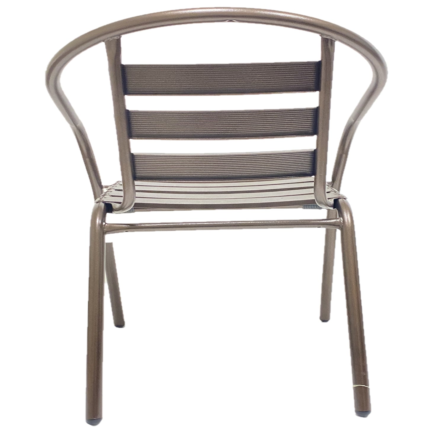 BTExpert Indoor Outdoor Bronze Restaurant Metal Aluminum Slat Stack Chairs Lightweight - Set of 4