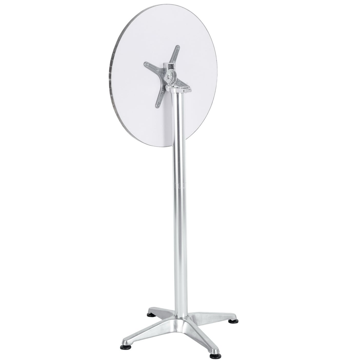 BTExpert 23.75" Round Table Restaurant height 45" Stainless Steel Silver Furniture 25.75" base - Set of 5