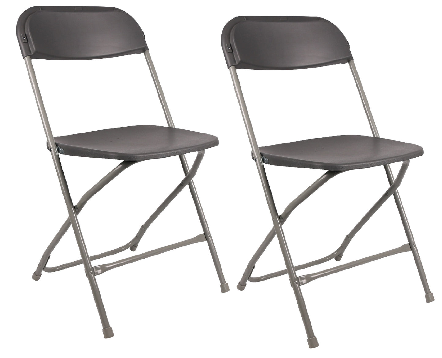 BTExpert Gray Plastic Folding Chair Steel Frame, High Capacity for Office, Wedding, Party, Picnic, Dining, Church, School - Set of 20