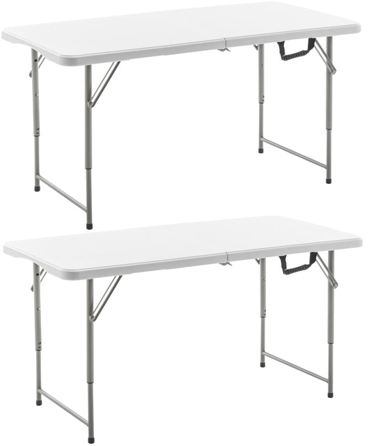 BTExpert Table 4Feet Easily Adjustable Indoor Outdoor Easy to Clean Store Care White - Set of 2