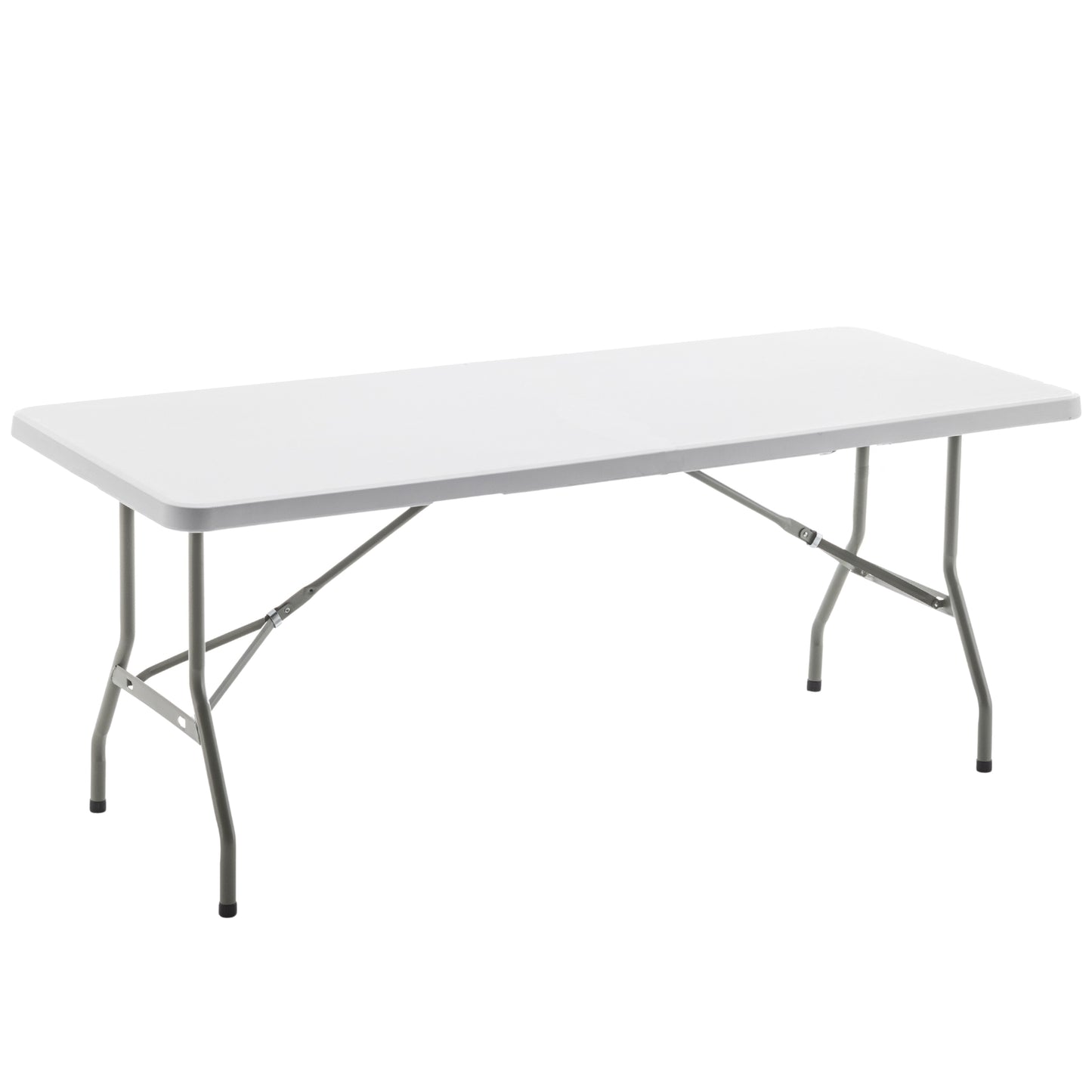 BTEXPERT Set of 5, Event Folding Utility Table 6 Foot 72"x 29.5" Heavy Duty Portable Indoor Outdoor Picnic Camping Office Home Party Wedding Tailgating White