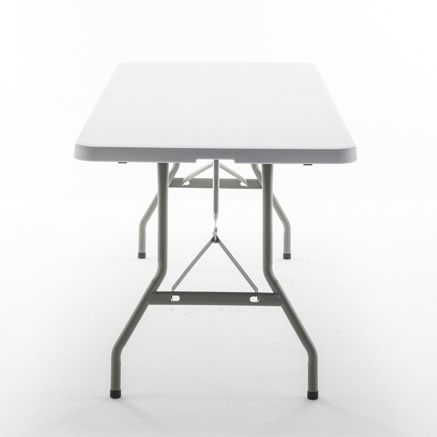 BTEXPERT Set of 10, Fold-in-Half Folding Utility Table 6 Feet 72" x 29.5" Lightweight Portable Carrying Handle Indoor Outdoor Picnic Camping Office Home Party Wedding Event White