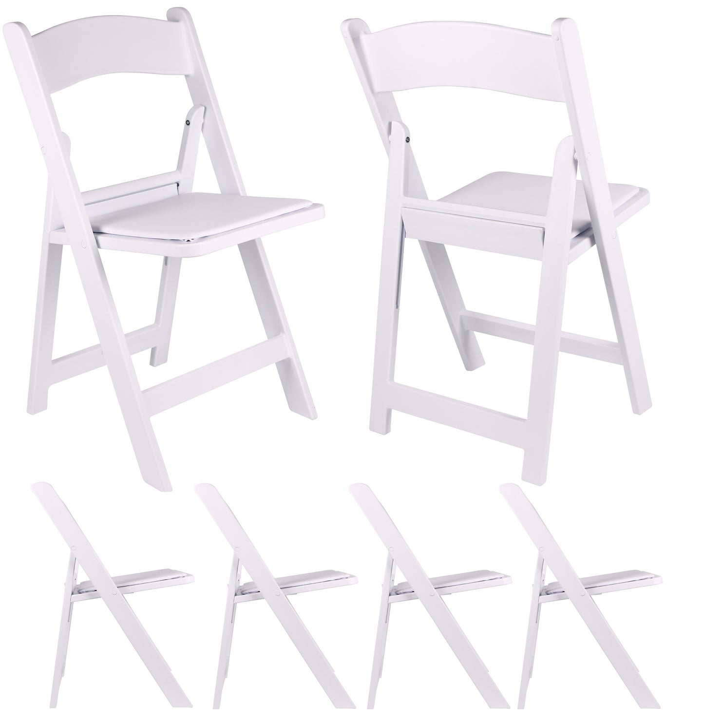 BTExpert Folding Chair Indoor Outdoor lightweight Set for Home Event Dining Church School White - Set of 30