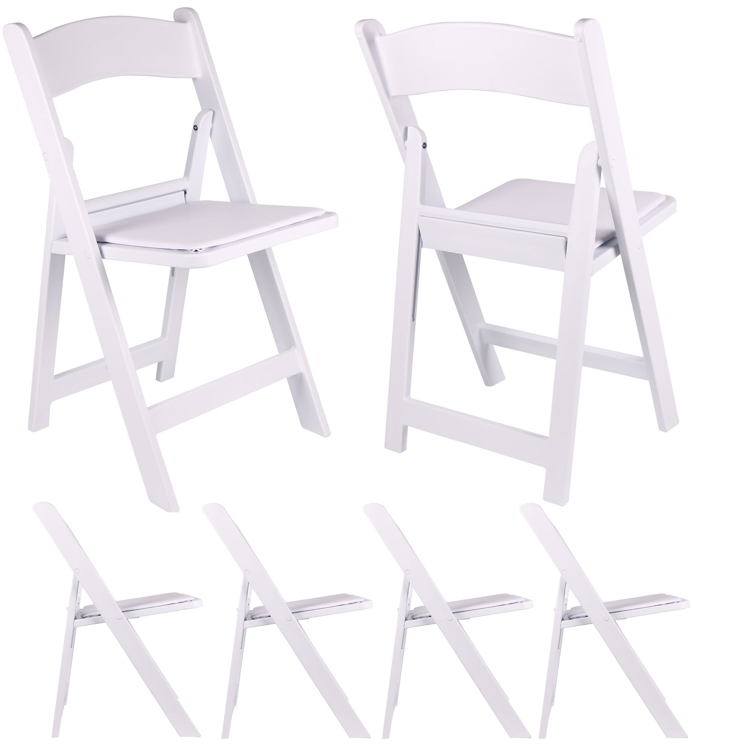 BTExpert Resin Folding Chair Indoor Outdoor lightweight Set for Event Church School Weddings White - Set of 30