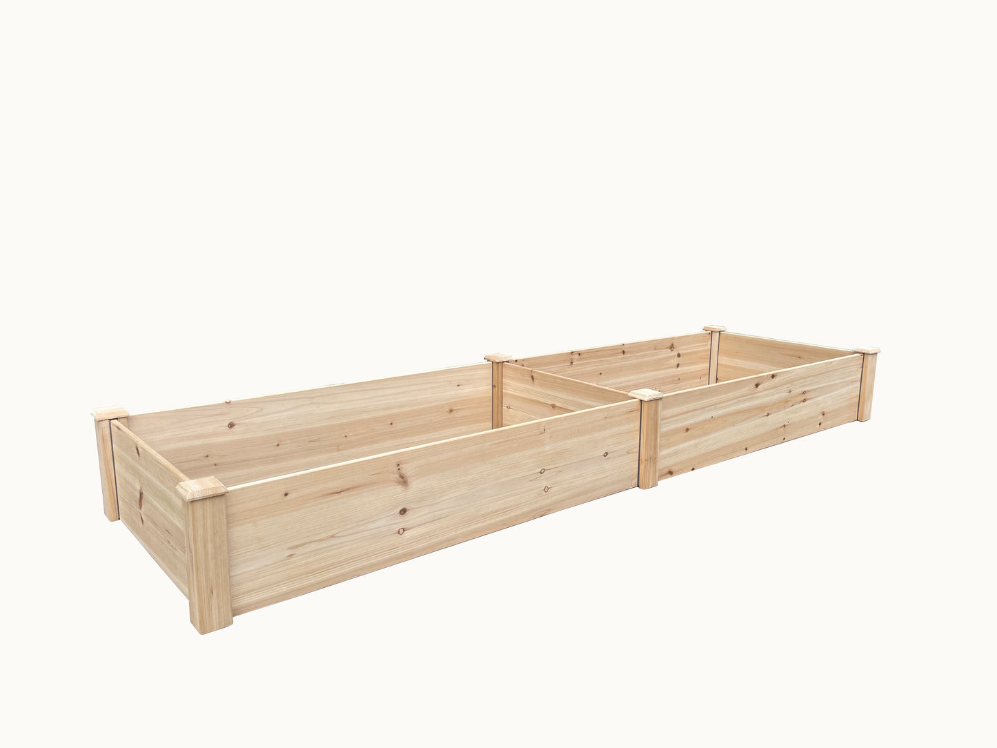 BTExpert 8ft x 2ft Raised Garden Bed Divisible Wooden Planter Box for Vegetables, Flowers, Patio, Balcony, Backyard, with Liner - Clear Natural