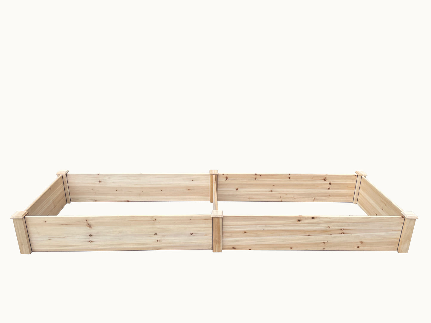 BTExpert 8ft x 2ft Raised Garden Bed Divisible Wooden Planter Box for Vegetables, Flowers, Patio, Balcony, Backyard, with Liner - Clear Natural