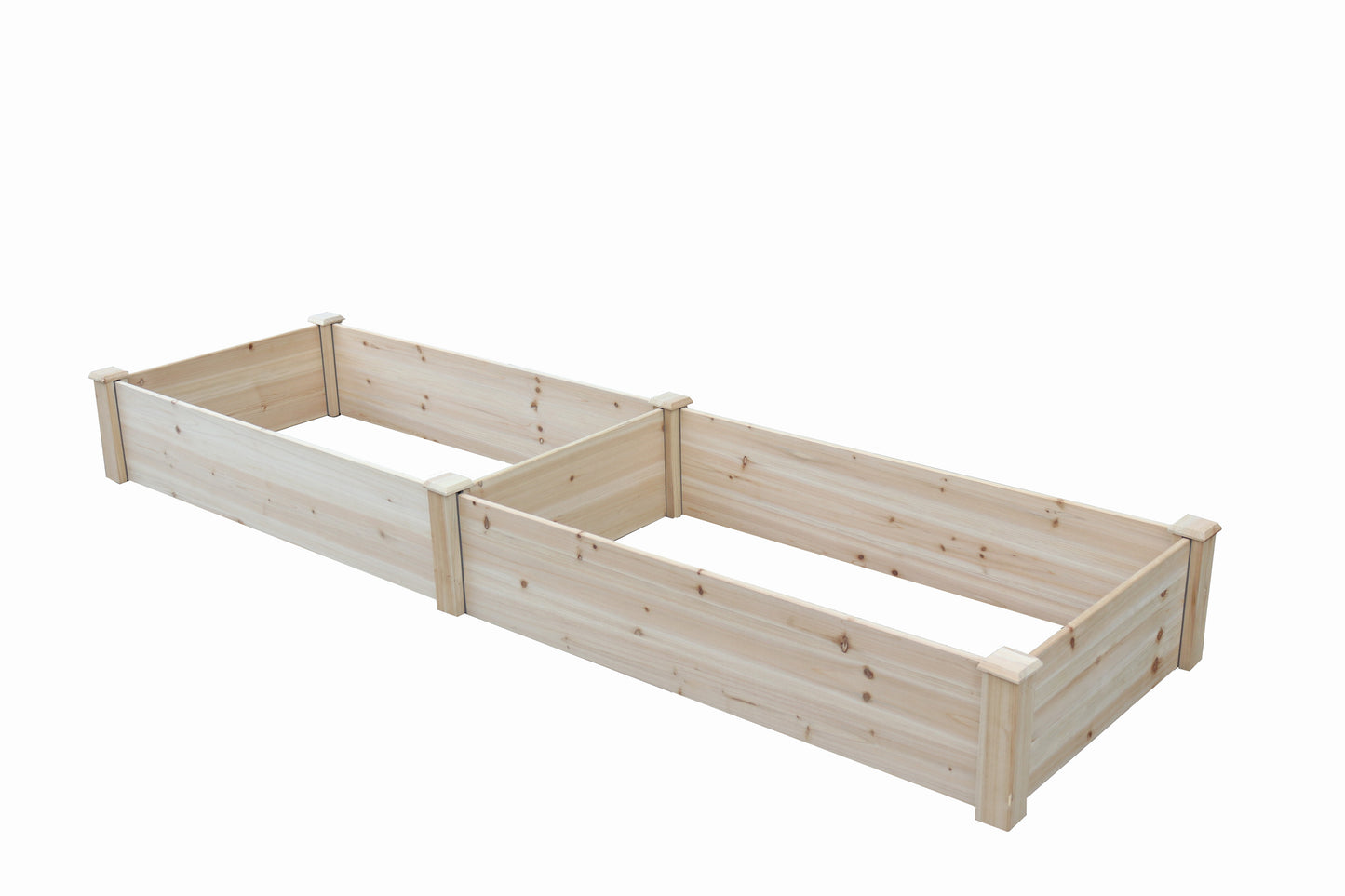 BTExpert 8ft x 2ft Raised Garden Bed Divisible Wooden Planter Box for Vegetables, Flowers, Patio, Balcony, Backyard, with Liner - Clear Natural