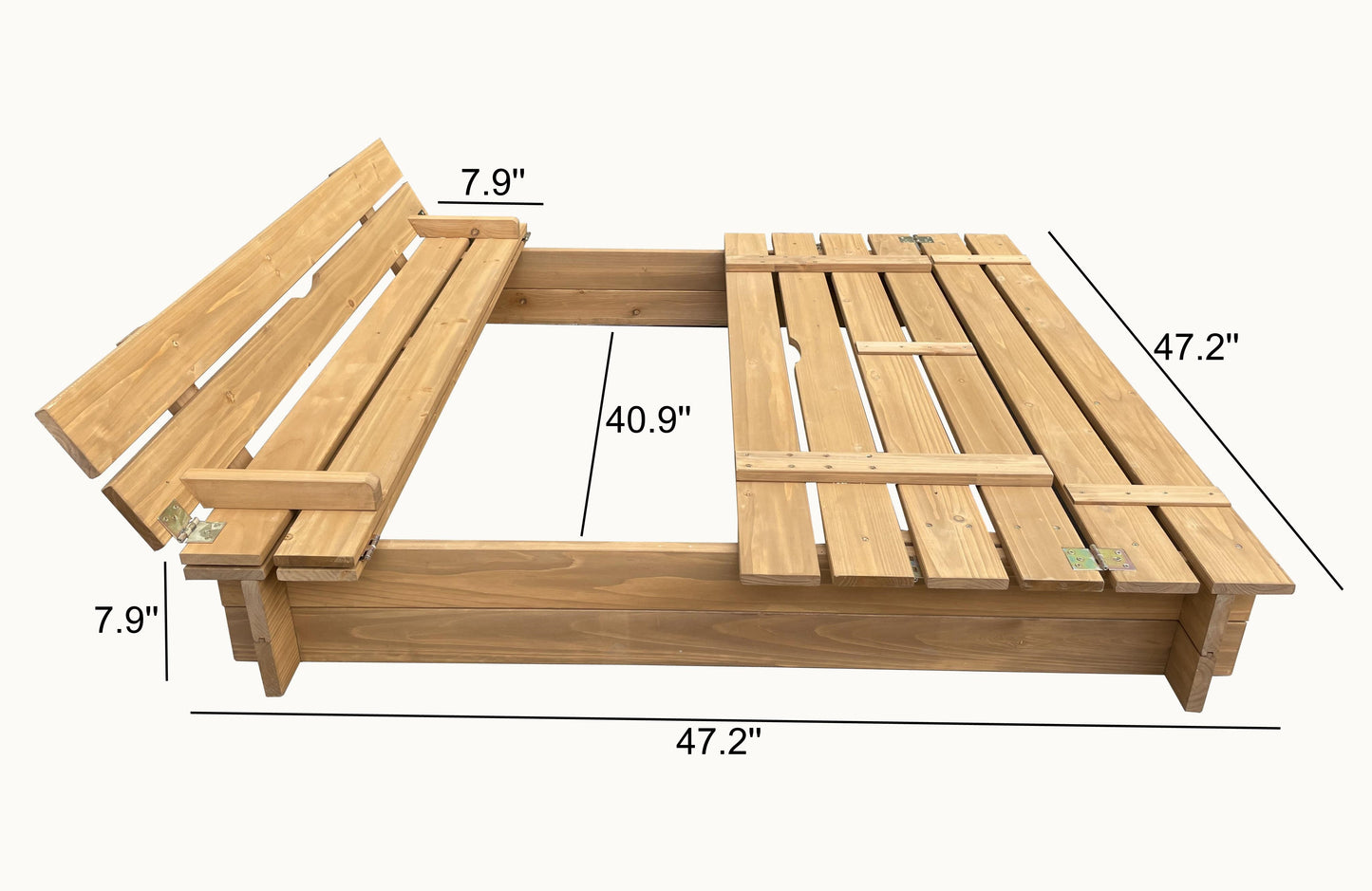 BTExpert Kids box 47x47 Outdoor Backyard foldable bench sand protection bottom liner