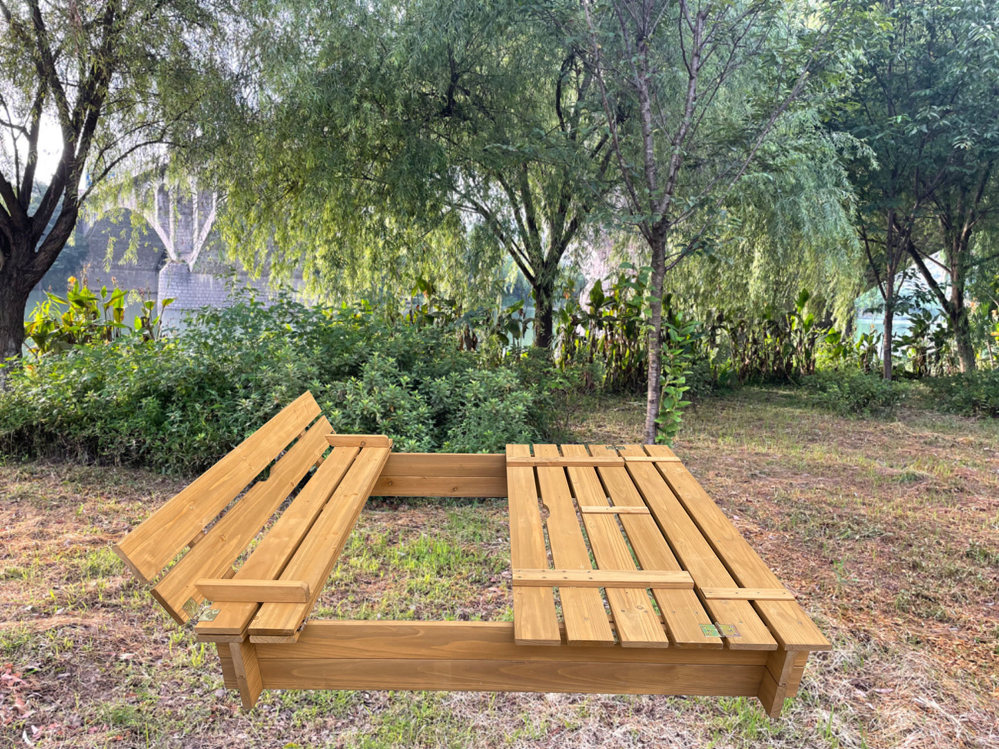 BTExpert Kids box 47x47 Outdoor Backyard foldable bench sand protection bottom liner