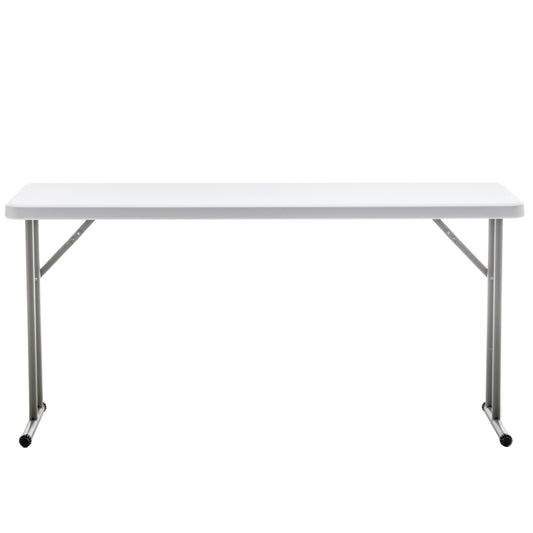 BTExpert 5-Foot - 60" long White Plastic Folding Table Portable 18" Wide narrow, 29" High, events indoor outdoor lightweight