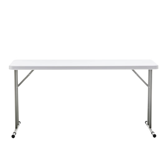 BTExpert 5-Foot - 60" long White Plastic Folding Table Portable 18" Wide narrow, 29" High, events indoor outdoor - Set of 5