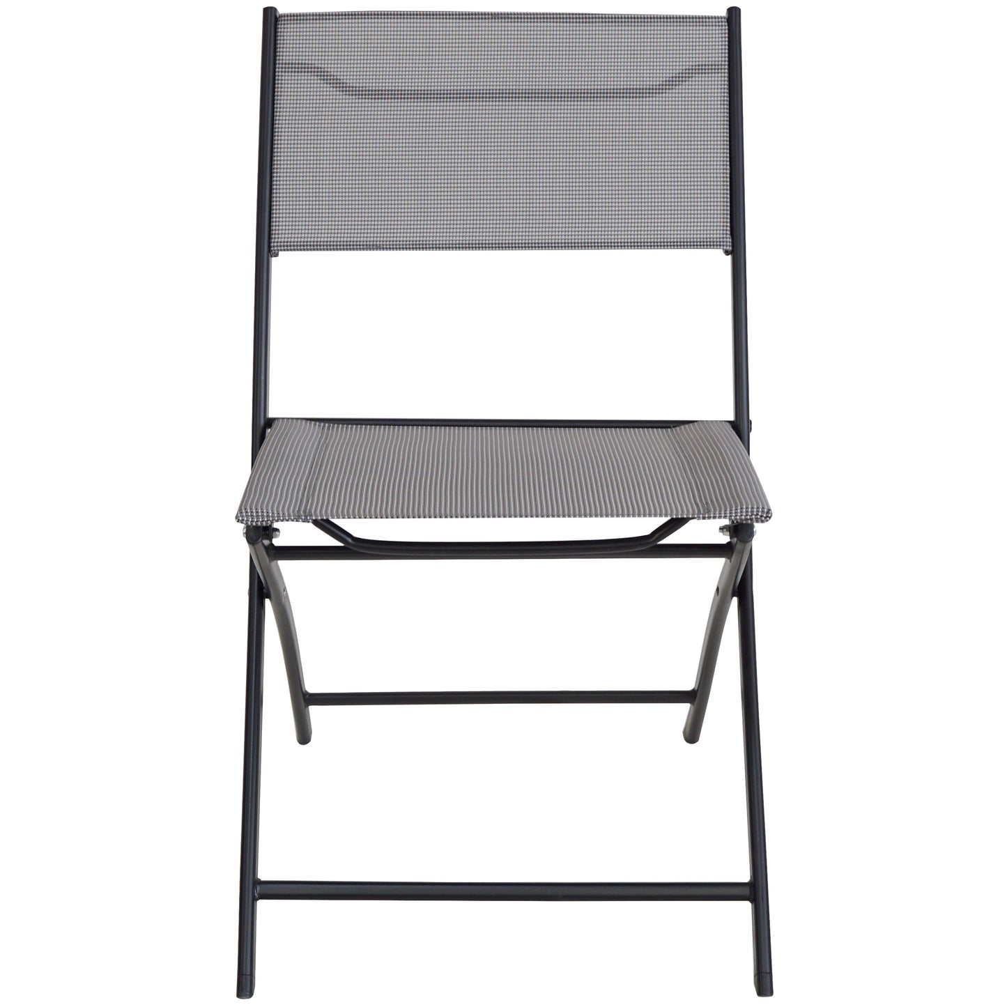 BTExpert set Portable Folding Table & two Chair Heavy Duty Gray Dining Home Garden 3-Piece