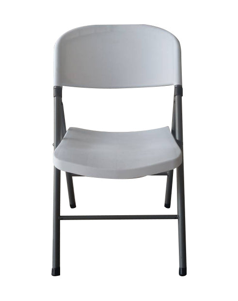 BTEXPERT White Plastic Folding Chair Steel Frame Commercial Event Chair Set Office Wedding Party Picnic Kitchen Dining Church School Set of 36