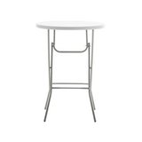 BTExpert 32" Round 43" Bar Height White Granite Folding Table, Portable for Commercial, Dining, Outdoor