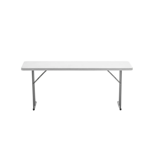 BTExpert 6-Foot White Plastic Folding Seminar Table, Portable, 18" Wide, 29" High, Indoor Outdoor Lightweight