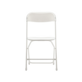 BTExpert White Plastic Folding Chair, Steel Frame, High Capacity, Lightweight for Office, Wedding, Party, Picnic, Dining, School