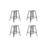 24" Industrial Metal Vintage Black Slim Backless Counter Bar Stool 4 barstools