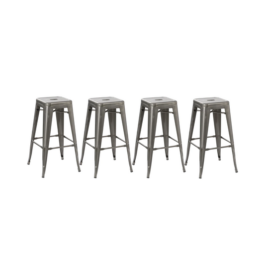 BTExpert 30" Solid Steel Industrial Bronze Distressed Metal Dining BarStool - Set of 4