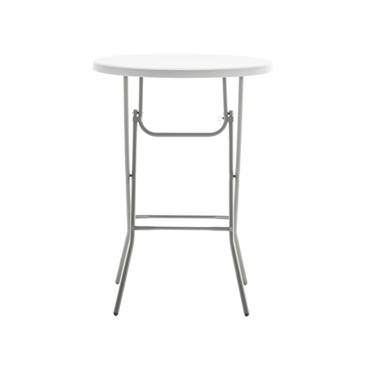 BTExpert 32" 2.6-Foot Round 43" Bar Height White Folding Table - In Store Only