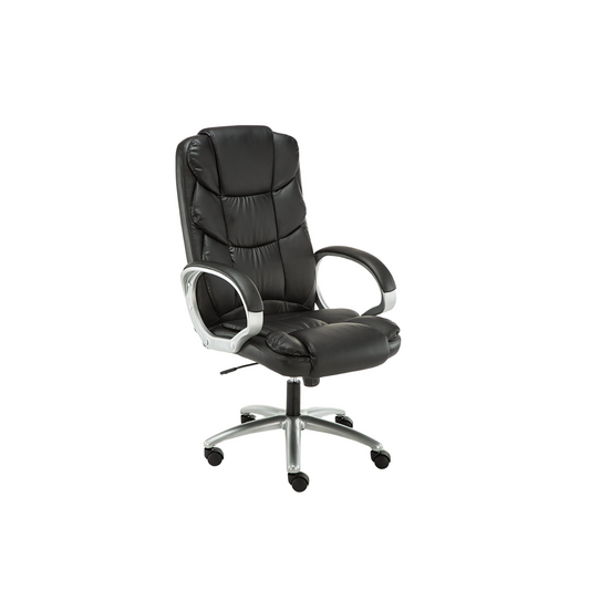 BTExpert Adjustable Tilt High Back Swivel Leather Executive Chair, Black