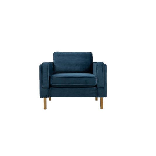 BTExpert Blue Velvet Arm Chair