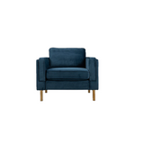 BTExpert Blue Velvet Arm Chair