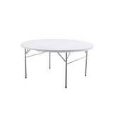 BTExpert White 60" Round Folding Table, Commercial Portable Plastic for Indoor Outdoor Patio, Dining, Wedding, Party, Home