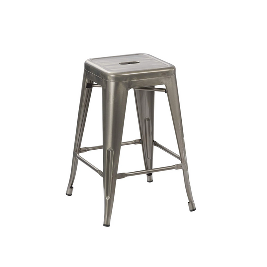 BTExpert 24" Industrial Vintage Distressed Metal Counter Bar Stool, Rustic Tabouret Style