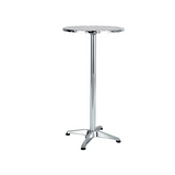 BTExpert Aluminum Indoor Outdoor 23.75" Round Restaurant Bar Height 45" Flip Top Table, Patio Stainless Steel Silver, 25.75" Base