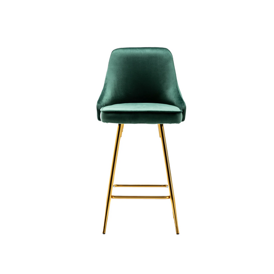 NEW TWO -Barstools Green Rahima Tufted Upholstered Modern Premium Stool Bar Chairs