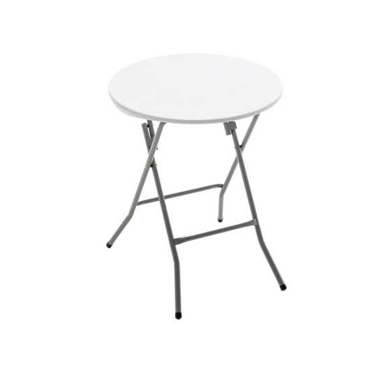 BTEXPERT White 24" Round Folding Commercial Card Plastic Coffee Dining Table for Wedding Party