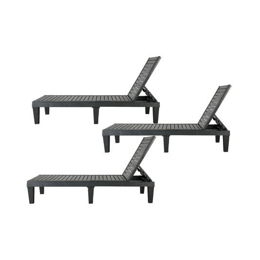 BTExpert Foldable Outdoor Pool Chair Folding Sun bed Reclining Adjustable Backrest 330lb Black