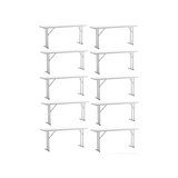 BTExpert 6-Foot - 72" long White Plastic FoldingTable Portable 18" Wide, 29" High, indoor outdoor lightweight - Set of 10