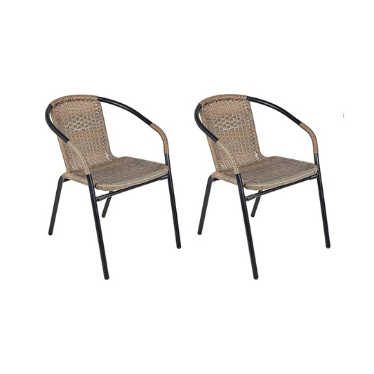 BTExpert Indoor Outdoor Brown Patio Backyard Bistro Restaurant Chairs - Set of 2 (in store only)