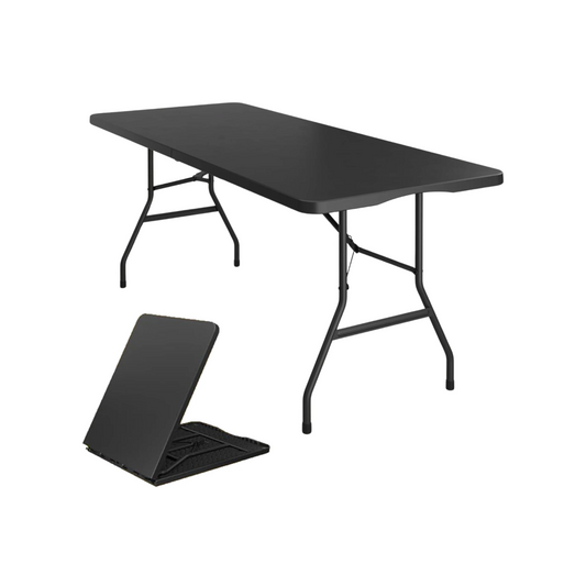 BTExpert 6 Feet - 72 x 29.5" - Fold-in-Half Folding Utility Table Lightweight Portable Carrying Handle