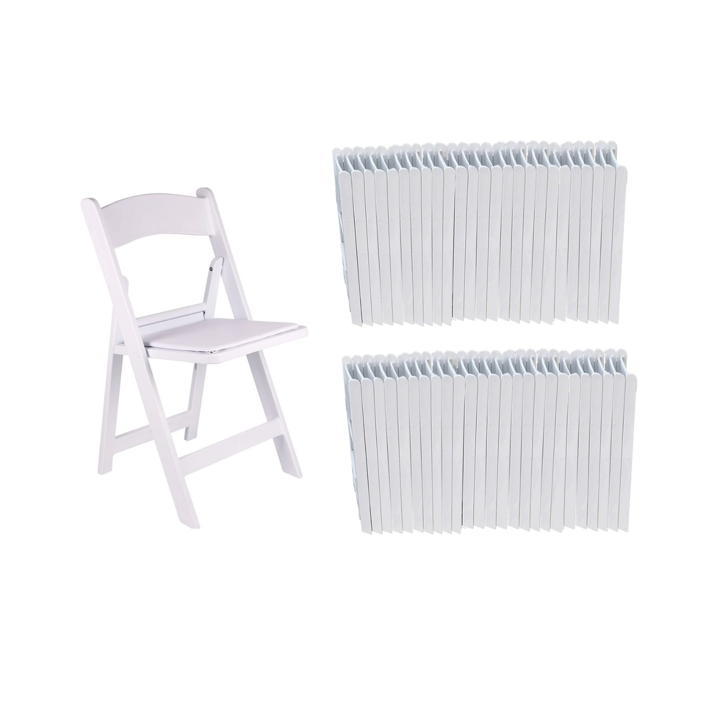 BTExpert Resin Folding Chair Vinyl Padded Seat Indoor Outdoor lightweight for Home - set of 50