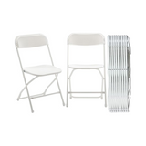BTExpert Indoor Outdoor White Plastic Folding Chairs - Set of 20 Pack