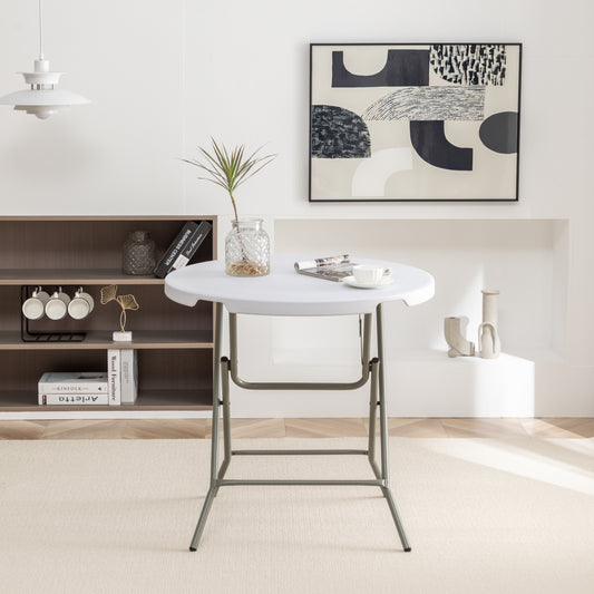 BTExpert 32" Round Folding Table, 30" High – Commercial Portable for Wedding, Party, Indoor/Outdoor Dining - Set of 2