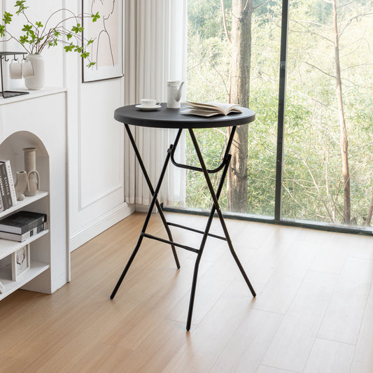 BTExpert 32" Bar-Height Folding Table, 43" Black Granite - Portable Commercial Table for Wedding, Party, Indoor Outdoor - Set of 10