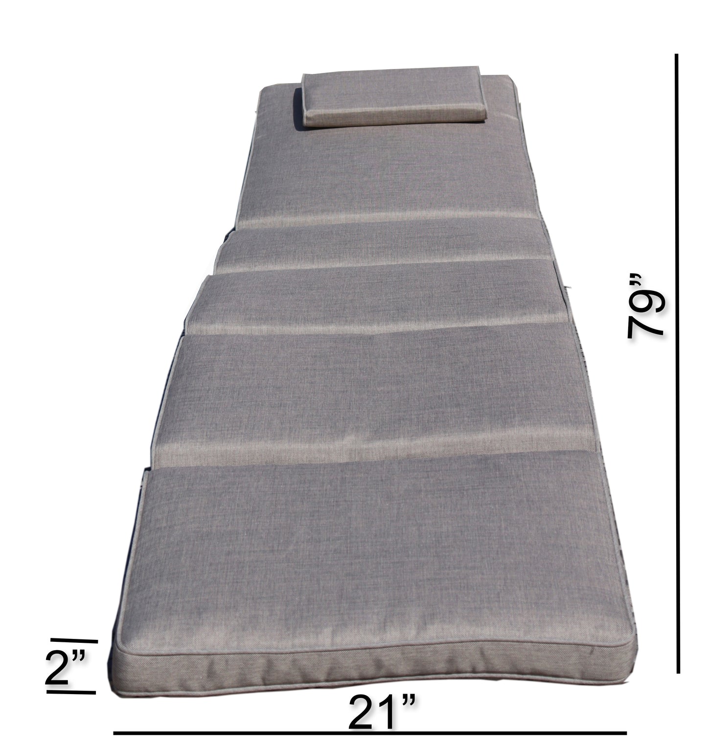 BTEXPERT Outdoor Chaise Cushion Patio Lounger Padding for Deck Lawn Garden Backyard Balcony Terrace - Light Brown