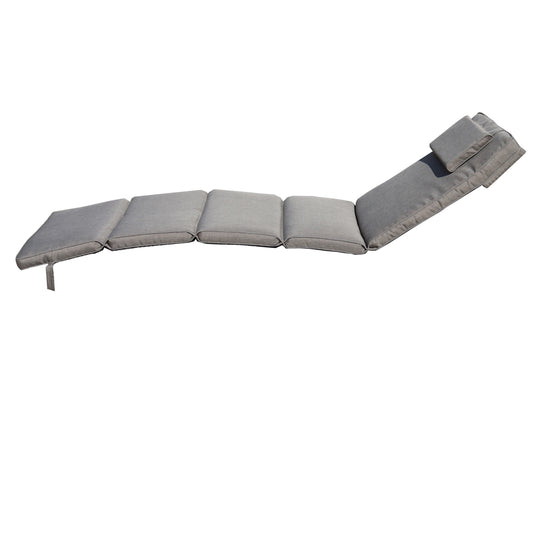 BTExpert Set of 2 Folding Outdoor Chaise Cushions Patio Lounger Padding for Deck, Lawn, Garden, Balcony, Terrace (Light Brown)