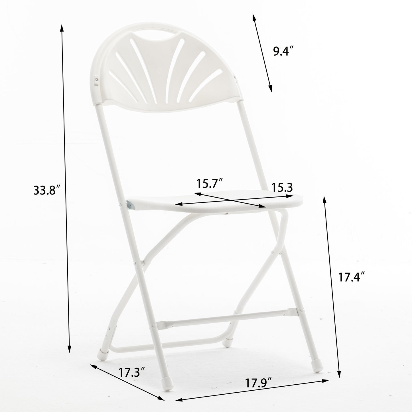 BTExpert Folding Card Plastic Table Chair Set, 24" Round Granite White, nights gatherings party home indoor outdoor 3 Piece